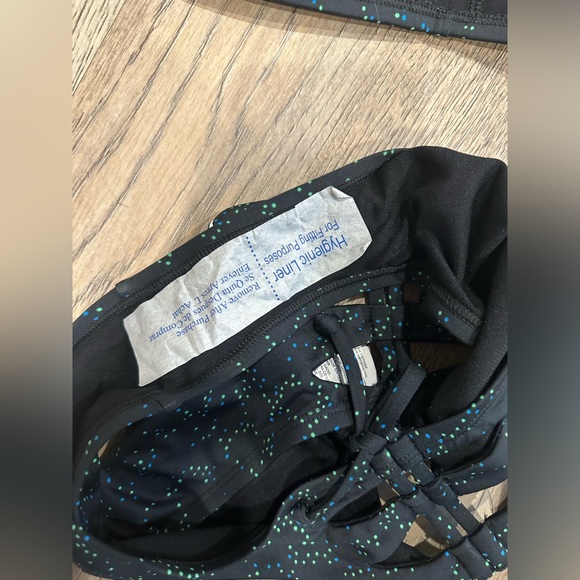 Nike Swim High Waist Cheeky Bikini Brief Black Green Blue Women size M - Picture 7 of 9